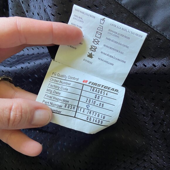 First Gear Mens Size Medium Rush Hypertex Motorcycle Jacket Black/Gray - Picture 8 of 12